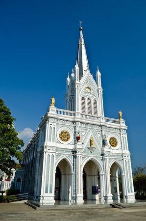 white church, Samut Songkhram, thailandの写真素材