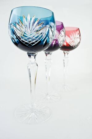colourful tall glass isolated on white backgroumdの写真素材