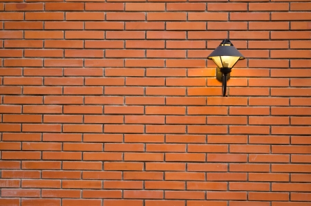 modernlamp on the brick wallの写真素材