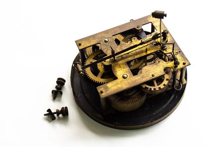 part of clock engine isolated on whit background