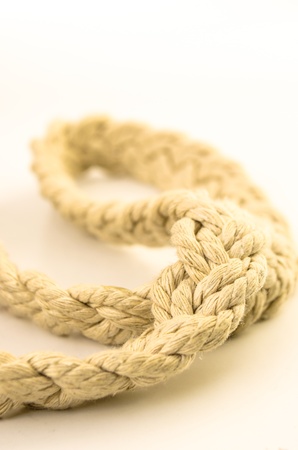 close up of rope on white backgroundの写真素材