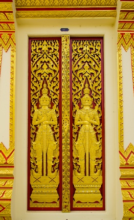 beautiful  thai temple window in thailandのeditorial素材