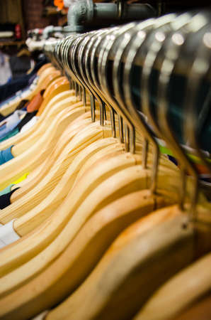 fashion clothing hanging on hangerの写真素材