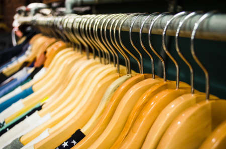 fashion clothing hanging on hangerの写真素材