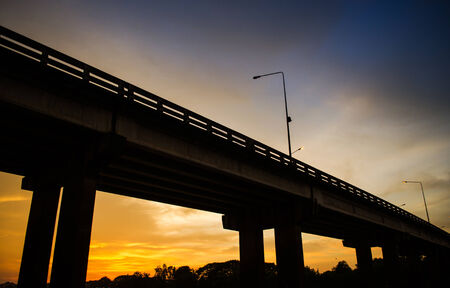 bridge against sunsetの写真素材