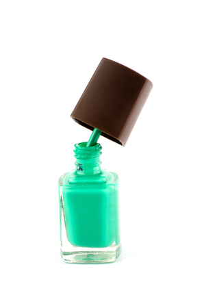 bottle of nail color on white backgroundの写真素材