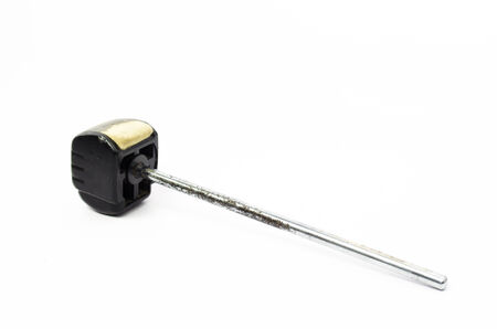 old drum pedal on white backgroundの写真素材