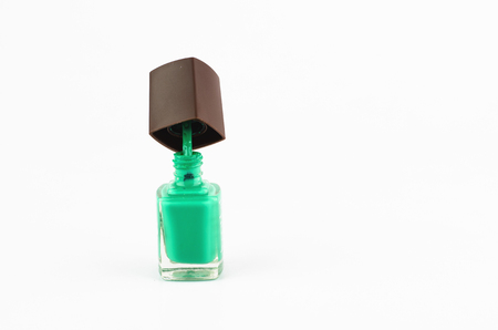 bottle of nail color on white backgroundの写真素材