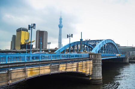 Tokyo Sky tree and Azumabashi Riversideのeditorial素材