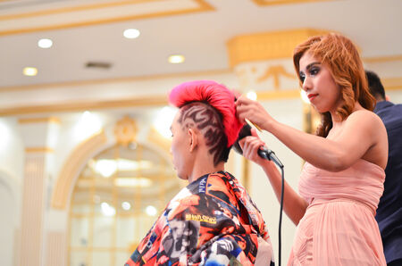 BANGKOK, THAILAND - DECEMBER 14  : hair style competiton of Niranrat School , December 14, 2014 at The Tawanna Hotel, Bangkok, Thailandのeditorial素材