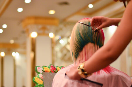 BANGKOK, THAILAND - DECEMBER 14  : hair style competiton of Niranrat School , December 14, 2014 at The Tawanna Hotel, Bangkok, Thailandのeditorial素材