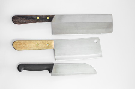set of knife on white backgroundの写真素材
