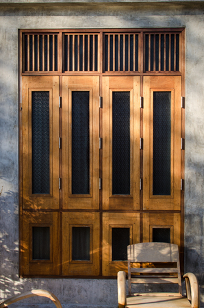 retro thai style folding doorsの写真素材