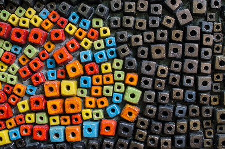 small block of colorfull ceramic laying for backgound