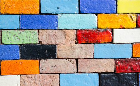 colorfull brick laying for backgroundの写真素材