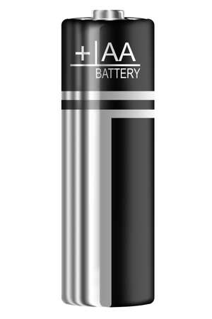 AA Battery silver and black digital paintin on white backgroundの写真素材