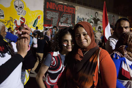 Egyptian revolution, the biggest in the history of mankind, which was launched on June 30, 2013 to topple former President Mursi and the terrorist group the Muslim Brotherhood, has the Egyptian armed forces to protect the popular revolution and spotted Goのeditorial素材