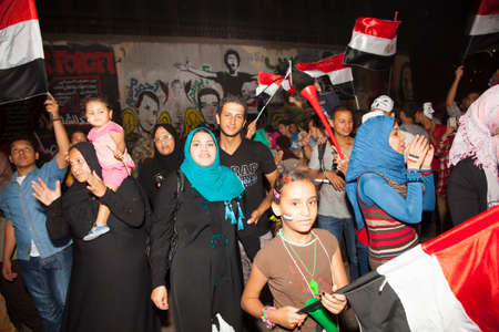 Egyptian revolution, the biggest in the history of mankind, which was launched on June 30, 2013 to topple former President Mursi and the terrorist group the Muslim Brotherhood, has the Egyptian armed forces to protect the popular revolution and spotted Goのeditorial素材