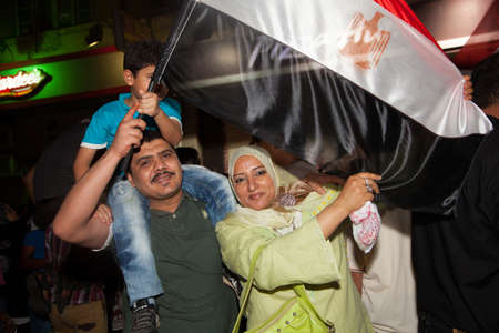 Egyptian revolution, the biggest in the history of mankind, which was launched on June 30, 2013 to topple former President Mursi and the terrorist group the Muslim Brotherhood, has the Egyptian armed forces to protect the popular revolution and spotted Goのeditorial素材