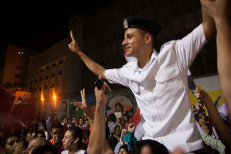Egyptian revolution, the biggest in the history of mankind, which was launched on June 30, 2013 to topple former President Mursi and the terrorist group the Muslim Brotherhood, has the Egyptian armed forces to protect the popular revolution and spotted Goのeditorial素材