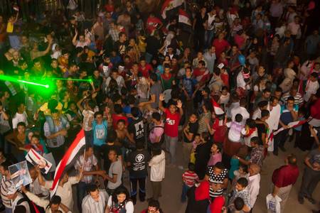 Egyptian revolution, the biggest in the history of mankind, which was launched on June 30, 2013 to topple former President Mursi and the terrorist group the Muslim Brotherhood, has the Egyptian armed forces to protect the popular revolution and spotted Goのeditorial素材