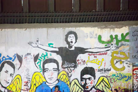 Egyptian revolution, the biggest in the history of mankind, which was launched on June 30, 2013 to topple former President Mursi and the terrorist group the Muslim Brotherhood, has the Egyptian armed forces to protect the popular revolution and spotted Goのeditorial素材