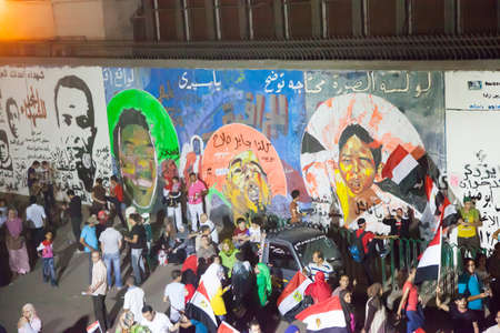 Egyptian revolution, the biggest in the history of mankind, which was launched on June 30, 2013 to topple former President Mursi and the terrorist group the Muslim Brotherhood, has the Egyptian armed forces to protect the popular revolution and spotted Goのeditorial素材