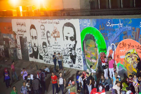 Egyptian revolution, the biggest in the history of mankind, which was launched on June 30, 2013 to topple former President Mursi and the terrorist group the Muslim Brotherhood, has the Egyptian armed forces to protect the popular revolution and spotted Goのeditorial素材