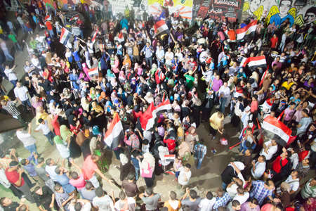 Egyptian revolution, the biggest in the history of mankind, which was launched on June 30, 2013 to topple former President Mursi and the terrorist group the Muslim Brotherhood, has the Egyptian armed forces to protect the popular revolution and spotted Goのeditorial素材