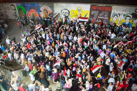 Egyptian revolution, the biggest in the history of mankind, which was launched on June 30, 2013 to topple former President Mursi and the terrorist group the Muslim Brotherhood, has the Egyptian armed forces to protect the popular revolution and spotted Goのeditorial素材