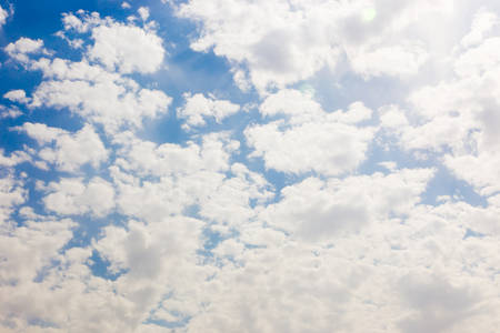 Blue sky with clouds and sun Sunny Day