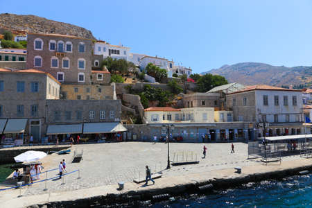 July. 10 2014 - View of port of Hydra island - Greece islandsのeditorial素材