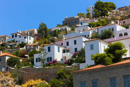 july. 10 2014 - Beautiful Houses at Hydra island - Greeceのeditorial素材