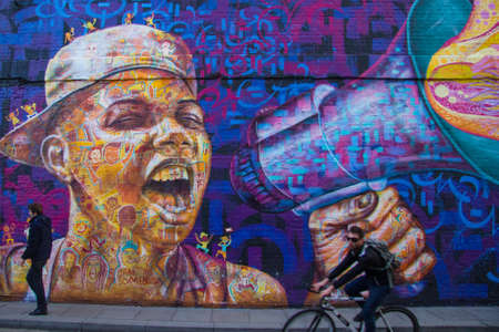 mural in Shoreditchのeditorial素材
