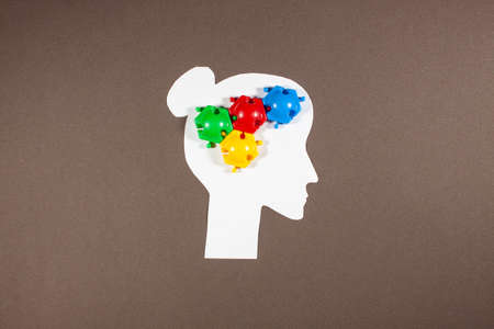 brain work and study in new idea. concept of adequate thought and healthy brain