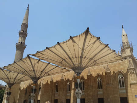 August 19, 2014 Cairo: , this shot shows an outside view to Al-Hussain mosque area, Cairo, Egypt.
