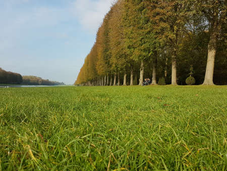 November 03, 2017 Paris: landscape shows part of the gardens of Versailles Palace, Paris, France.のeditorial素材