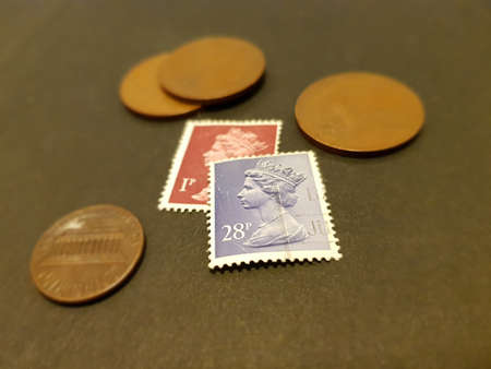 August 03, 2020 Karbala: A close-up look at an old stamp collectionのeditorial素材