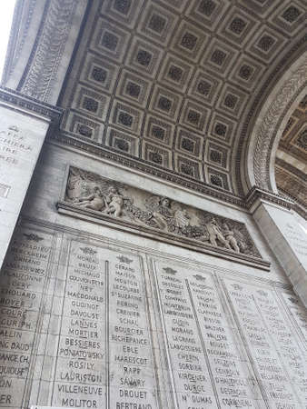 November 02, 2017 Paris: The Arc de Triomphe interiorのeditorial素材