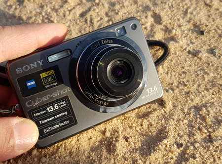 October 25, 2020 Karbala: this shot shows retro Sony digital cameraのeditorial素材