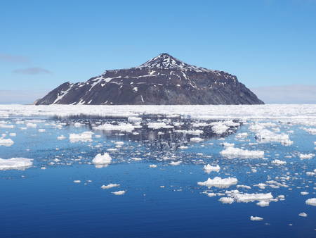 Antarctica blue iceberg landscape ocean mirrow reflectionの写真素材