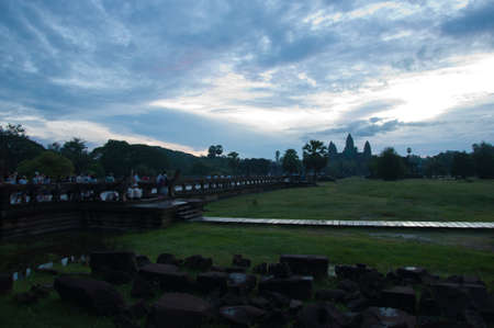 Sunrise at Angkor Wat in Cambodiaの写真素材