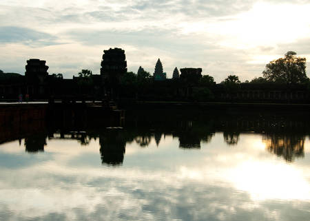 Sunrise at Angkor Wat in Cambodiaの写真素材