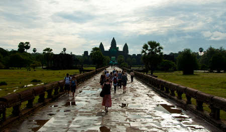 Temple Angkor Wat in Cambodiaの写真素材