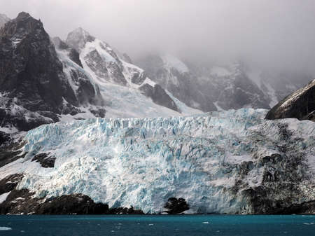 Glacier in Drygalski Fjord in South Georgia Antarcticaの写真素材