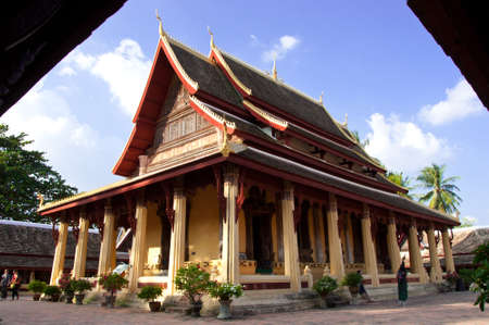 Wat Sisaket temple in Vientiane Laosの写真素材