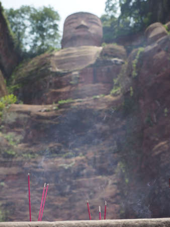 Leshan Grand Giant Buddha statue in Sichuan province Chinaの写真素材
