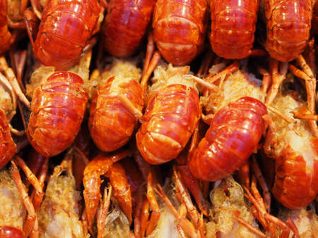 Spicy food on night market in Chengdu Sichuan Chinaの写真素材