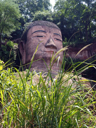 Leshan Grand Giant Buddha statue in Sichuan province Chinaの写真素材