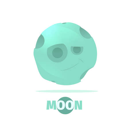 cute moon smiling icon for web or print